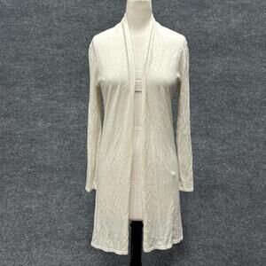 Neiman Marcus Cardigan Sweater Womens Small Beige Cashmere Open Front